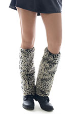 LEOPARD PRINT PLUSH FURRY LEGWARMERS