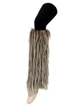LADY'S FURRY LEG WARMER WITH FEATHER DETAIL