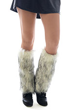 LADY'S FURRY LEG WARMER WITH TWO TONED HIGHLIGHTS
