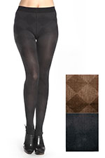 Lady's Abstract Diamond Lines Fashion Tights