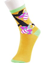 3 Single Pair Bundle Pack Lady's A Lady Bug Novelty Crew Socks