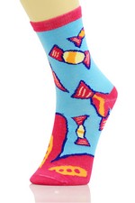 3 Single Pair Bundle Pack Lady's Big Candy Novelty Crew Socks