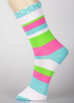 3 Single Pair Bundle Pack Lady's Dolly Novelty Crew Socks
