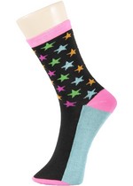 3 Single Pair Bundle Pack Lady's Shining Stars Novelty Crew Socks