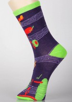 3 Single Pair Bundle Pack Lady's Melodies Novelty Crew Socks