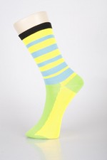 3 Single Pair Bundle Pack Lady's Ringling Stripes Novelty Crew Socks