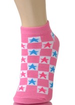 CHECKERBOARD STAR LOW CUT SOCKS