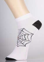 3 Pair Pack Spider Webbing No Show Spandex Socks