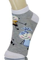 HAPPY STICK FIGURE CHILDREN LOW CUT SOCKS