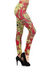 Lady's Duchess with Royal Crest and Chain links Printed SeamlessFashion Leggings