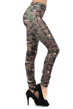 Lady's Digital Camouflage Printed Seamless Printed Leggings