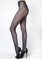 ILLUMINATED LIGHTS DIAMOND LINK CHAIN FISHNET PANTYHOSE NAVY