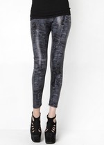STELLA ELYSE PATCH PIECE DENIM JEAN PRINT LIQUID LEGGINGS