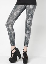 STELLA ELYSE REPTILE PATTERN LIQUID LEGGINGS BLUE