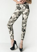 STELLA ELYSE FLORAL WREATHS AND STORM CLOUDS PRINTED LEGGINGS