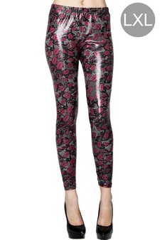 STELLA ELYSE Lips and Lace Printed Liquid Leggings (L/XL only)
