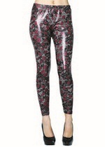 STELLA ELYSE LIPS AND LACE PRINTED LIQUID LEGGINGS