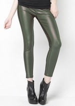 STELLA ELYSE EMBELLISHED SIDE DETAIL MATTE LIQUID LEGGINGS GREEN