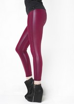STELLA ELYSE EMBELLISHED SIDE DETAIL MATTE LIQUID LEGGINGS WINE
