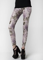 STELLA ELYSE FLORAL VINES AND SPIRALS PRINTED LIQUID LEGGINGS