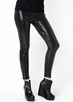 SLICK BLACK SEQUINED NEW YEARS LEGGINGS