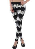 Lady's Fashion Designed THe Zig Zag Sequin Legging