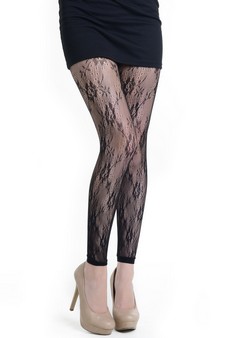 Lady's Roxanne Rose Fashion Designed Footless Fishnet Tights