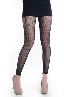 Lady's Wavy Scales Fashion Designed Footless Fishnet Tights