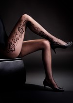 WHOLESALE FLORAL BORDER FISHNET PANTYHOSE 