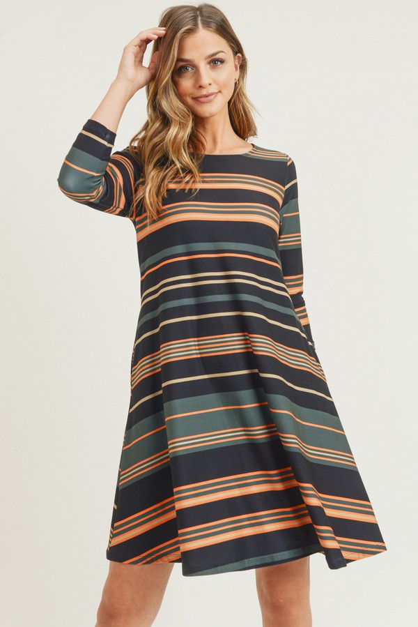 striped swing dress