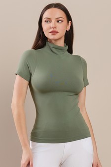 Women’s Bare Essential Seamless Mock Neck Short Sleeve Top