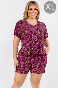 Women's Vivid Leopard Print Loungewear Set