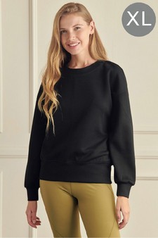 Women’s Solid Crewneck Scuba Sweatshirt (XL only)