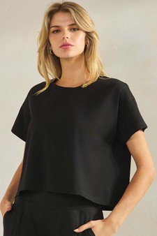 Soft and Relaxed Cotton Crewneck cropped Tee style 4