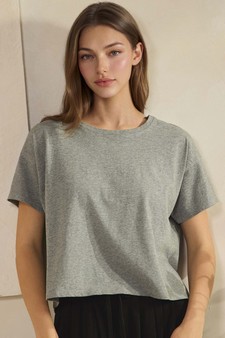 Soft and Relaxed Cotton Crewneck cropped Tee