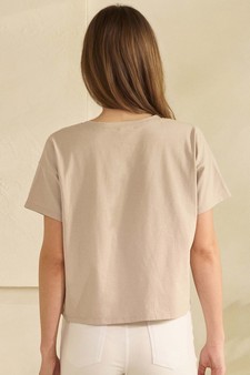 Soft and Relaxed Cotton Crewneck cropped Tee style 2