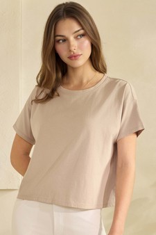 Soft and Relaxed Cotton Crewneck cropped Tee style 4