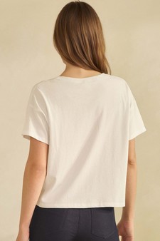 Soft and Relaxed Cotton Crewneck cropped Tee style 2