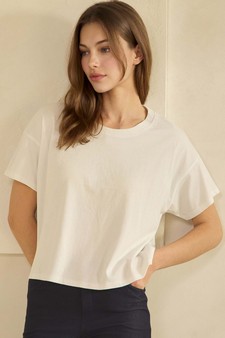 Soft and Relaxed Cotton Crewneck cropped Tee style 4