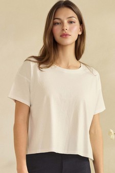 Soft and Relaxed Cotton Crewneck cropped Tee