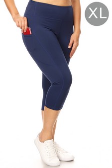 Women's High Rise 5-Pocket Activewear Capri Leggings (XL only)