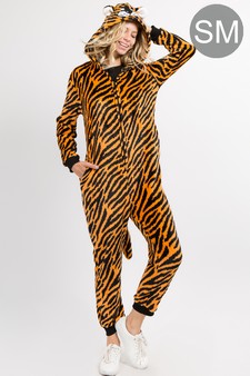Plush Tiger Animal Onesie Pajama Costume (6pcs S/M only)