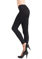 BLACK SEAMLESS COTTON LEGGINGS