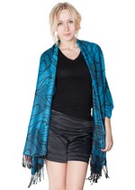 PASHMINA SCARF WITH OVERSIZED ROSE OUTLINES