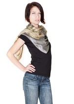 PASHMINA SCARF WITH GRAPHIC ROSES AND STRIPES