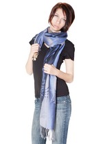 PASHMINA SCARF BLOSSOMED FLOWERS AND SEMI CIRCLES