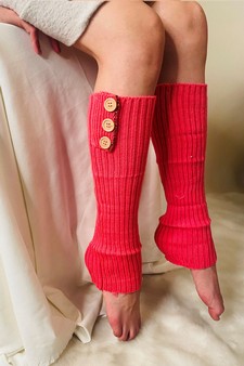 Knitted Leg Warmers with Button Details style 3