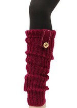 RIB KNIT LEGWARMERS WITH EMBELLISHED BUTTON TAB style 2