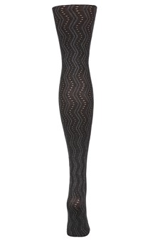 Lady's Ziggie with Perforated Zig-Zags Design Fashion Tights style 2