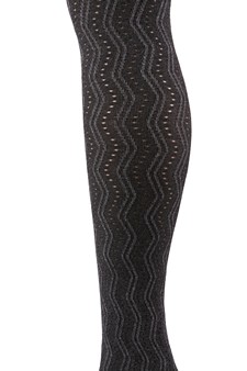 Lady's Ziggie with Perforated Zig-Zags Design Fashion Tights style 3